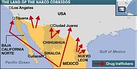 Karte Drogenhandel Mexiko