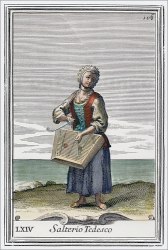 SALTERIO TEDESCO, KOLORIERTER KUPFERSTICH VON ARNOLD VAN WESTERHOUT, 1723